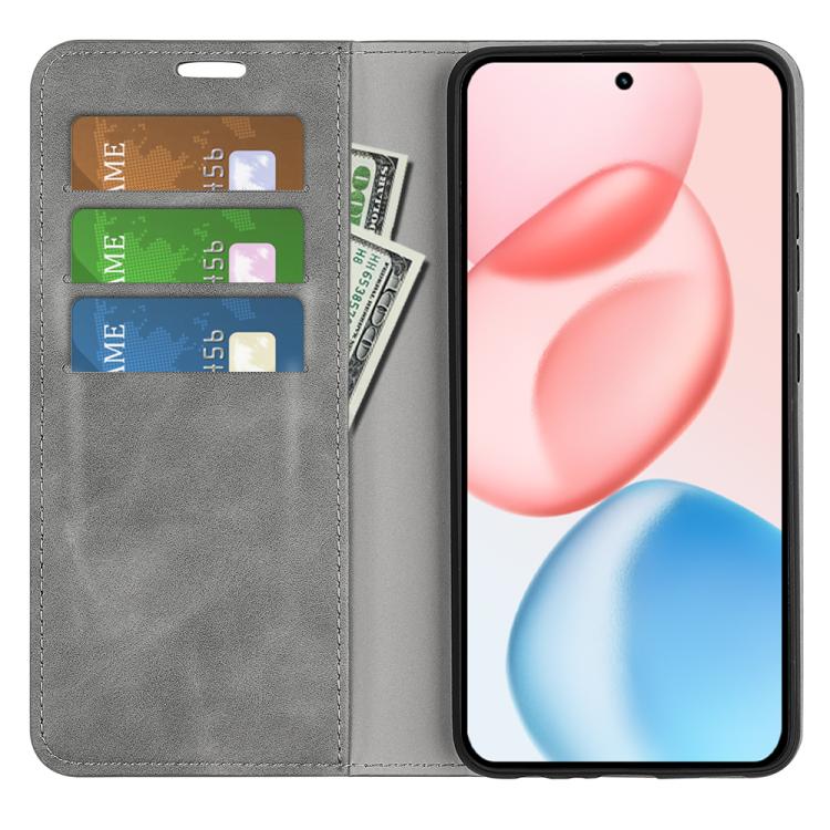 For Honor 400 Global 156.5mm Retro-skin Magnetic Suction Leather Phone Case