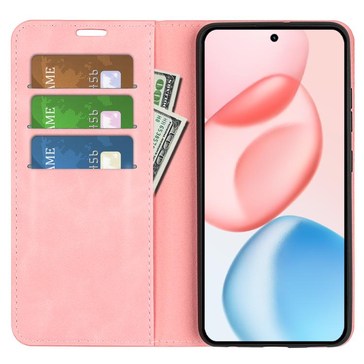 For Honor 400 Global 156.5mm Retro-skin Magnetic Suction Leather Phone Case