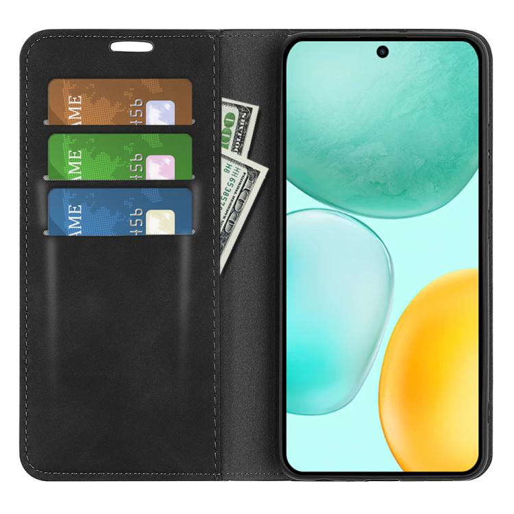 For Honor X6c Retro-skin Magnetic Suction Leather Phone Case