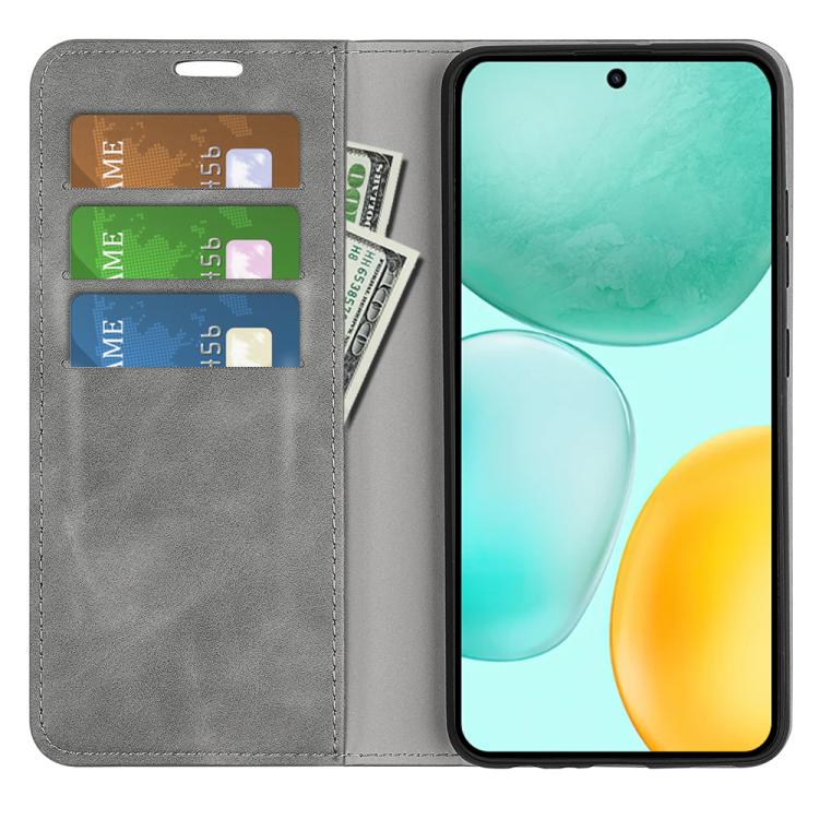 For Honor X6c Retro-skin Magnetic Suction Leather Phone Case
