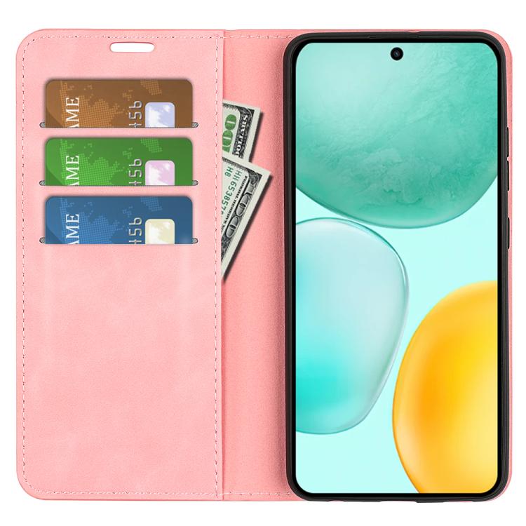 For Honor X6c Retro-skin Magnetic Suction Leather Phone Case