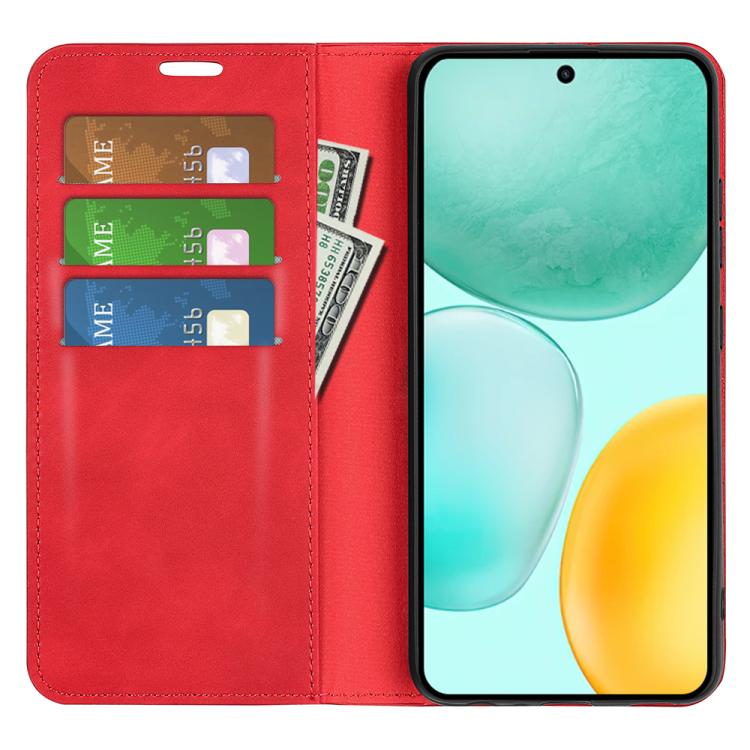 For Honor X6c Retro-skin Magnetic Suction Leather Phone Case