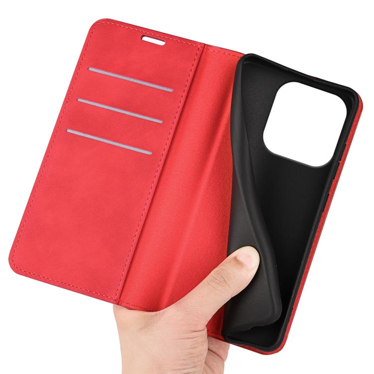 For Honor X6c Retro-skin Magnetic Suction Leather Phone Case