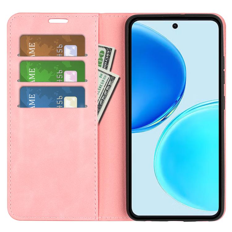 For Honor X8d 4G Retro-skin Magnetic Suction Leather Phone Case