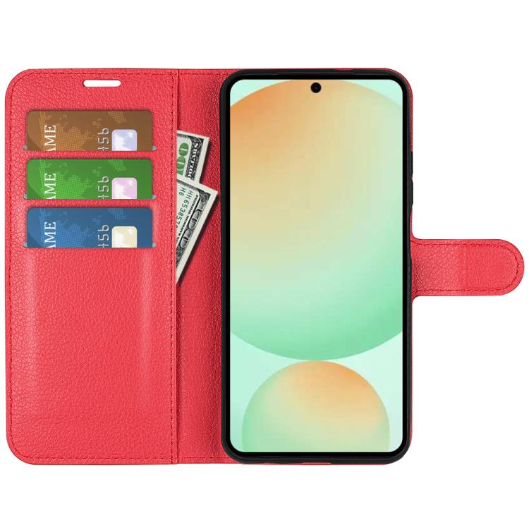 For Samsung Galaxy S25 FE 5G Litchi Texture Horizontal Flip Leather Phone Case with Holder