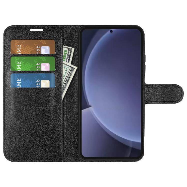 For Samsung Galaxy S25+ 5G Litchi Texture Horizontal Flip Leather Phone Case with Holder