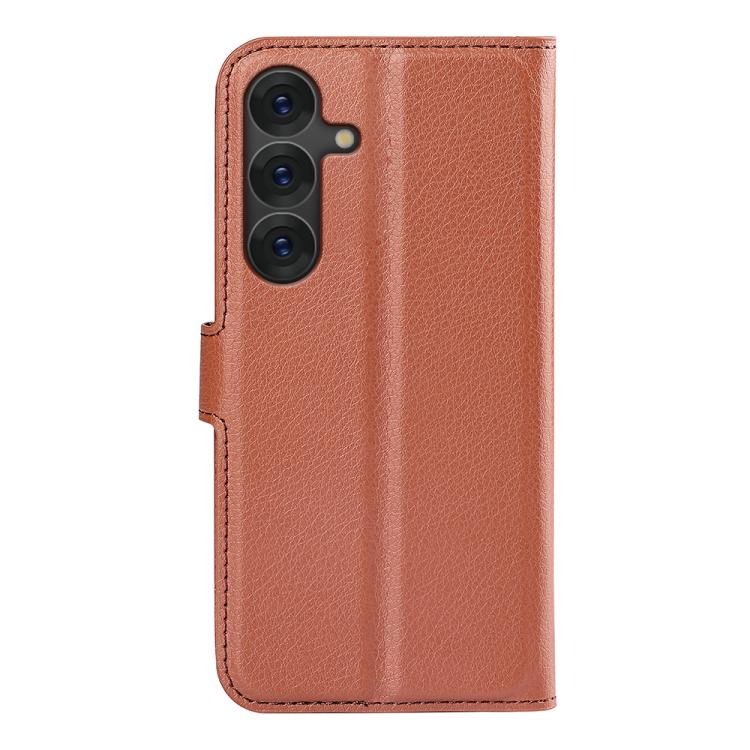 For Samsung Galaxy S25+ 5G Litchi Texture Horizontal Flip Leather Phone Case with Holder