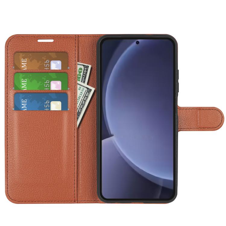 For Samsung Galaxy S25+ 5G Litchi Texture Horizontal Flip Leather Phone Case with Holder
