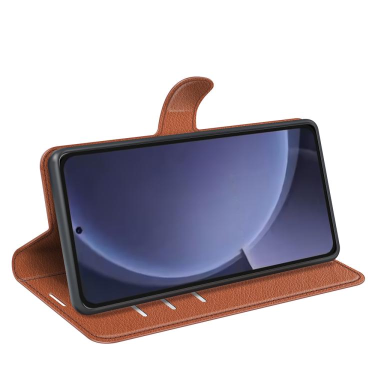 For Samsung Galaxy S25+ 5G Litchi Texture Horizontal Flip Leather Phone Case with Holder