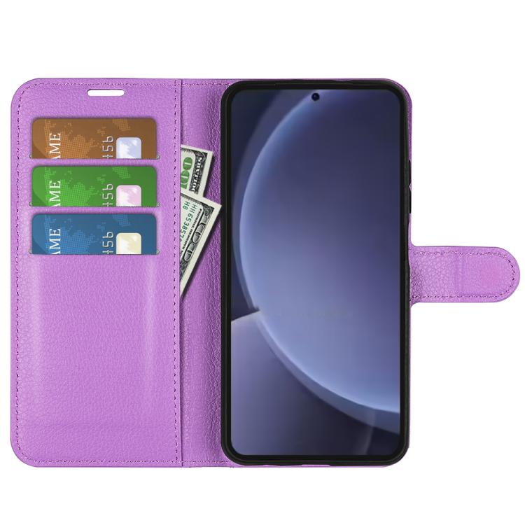 For Samsung Galaxy S25+ 5G Litchi Texture Horizontal Flip Leather Phone Case with Holder