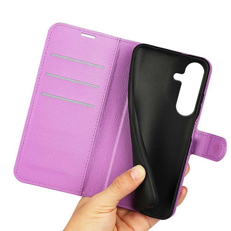 For Samsung Galaxy S25+ 5G Litchi Texture Horizontal Flip Leather Phone Case with Holder