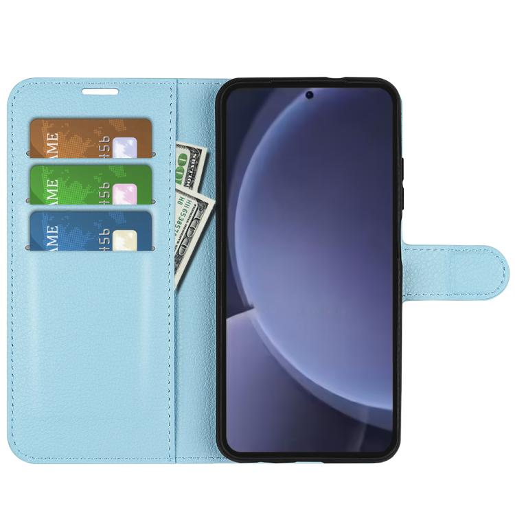 For Samsung Galaxy S25+ 5G Litchi Texture Horizontal Flip Leather Phone Case with Holder
