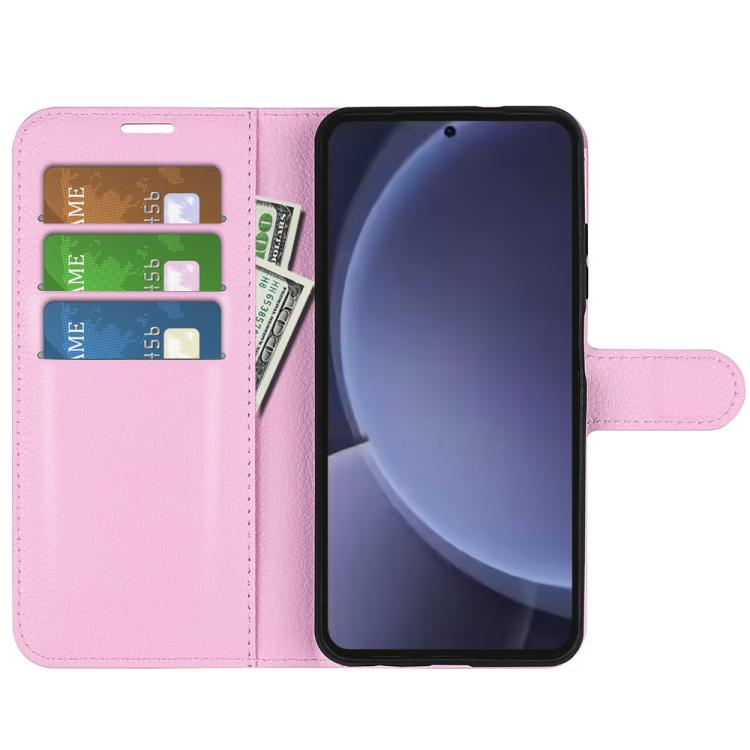 For Samsung Galaxy S25+ 5G Litchi Texture Horizontal Flip Leather Phone Case with Holder