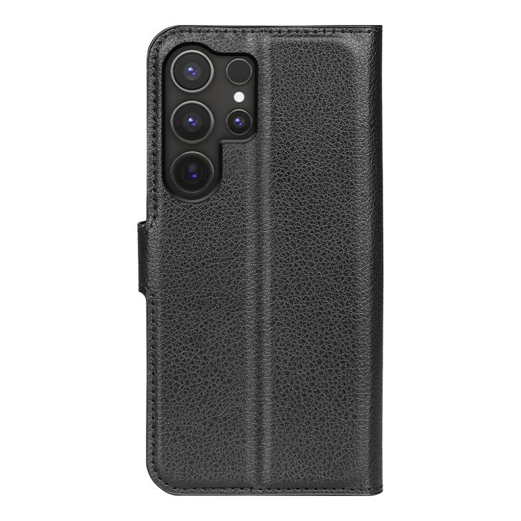 For Samsung Galaxy S25 Ultra 5G Litchi Texture Horizontal Flip Leather Phone Case with Holder