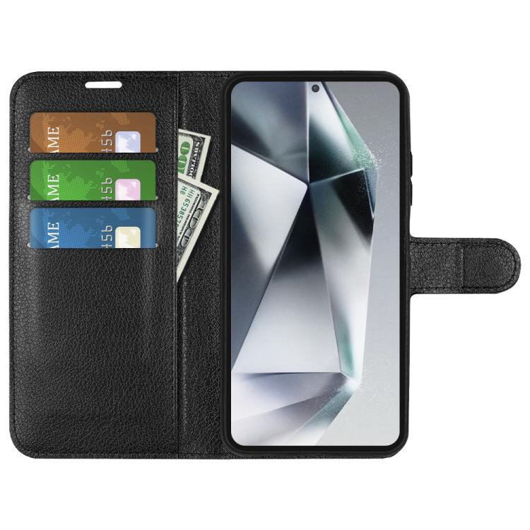 For Samsung Galaxy S25 Ultra 5G Litchi Texture Horizontal Flip Leather Phone Case with Holder