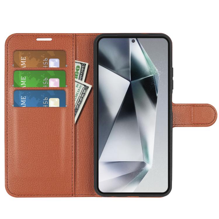 For Samsung Galaxy S25 Ultra 5G Litchi Texture Horizontal Flip Leather Phone Case with Holder