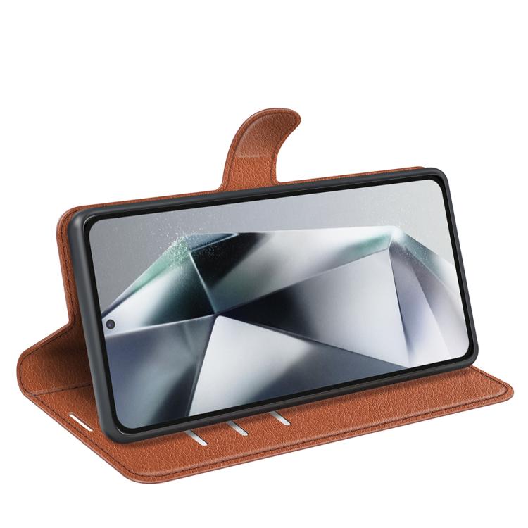 For Samsung Galaxy S25 Ultra 5G Litchi Texture Horizontal Flip Leather Phone Case with Holder