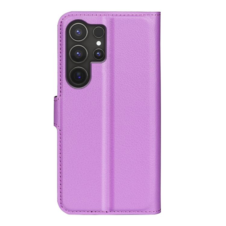 For Samsung Galaxy S25 Ultra 5G Litchi Texture Horizontal Flip Leather Phone Case with Holder