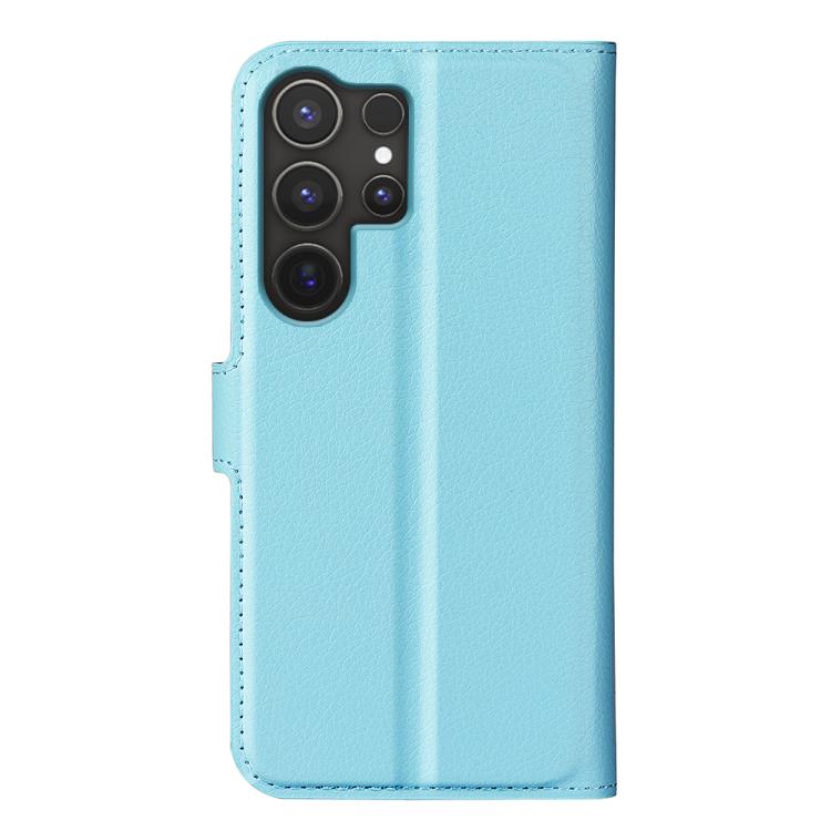 For Samsung Galaxy S25 Ultra 5G Litchi Texture Horizontal Flip Leather Phone Case with Holder