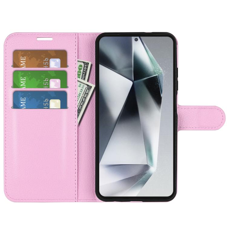 For Samsung Galaxy S25 Ultra 5G Litchi Texture Horizontal Flip Leather Phone Case with Holder