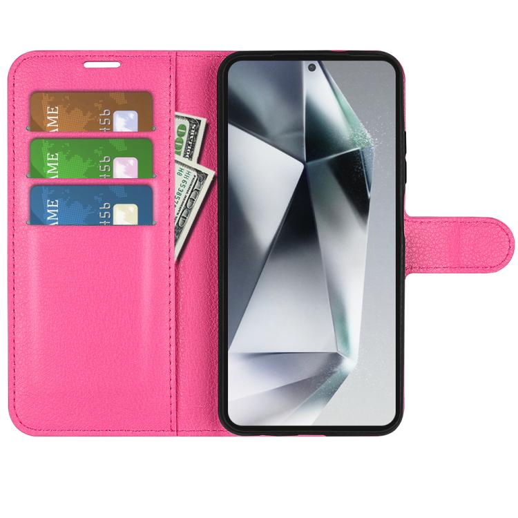 For Samsung Galaxy S25 Ultra 5G Litchi Texture Horizontal Flip Leather Phone Case with Holder