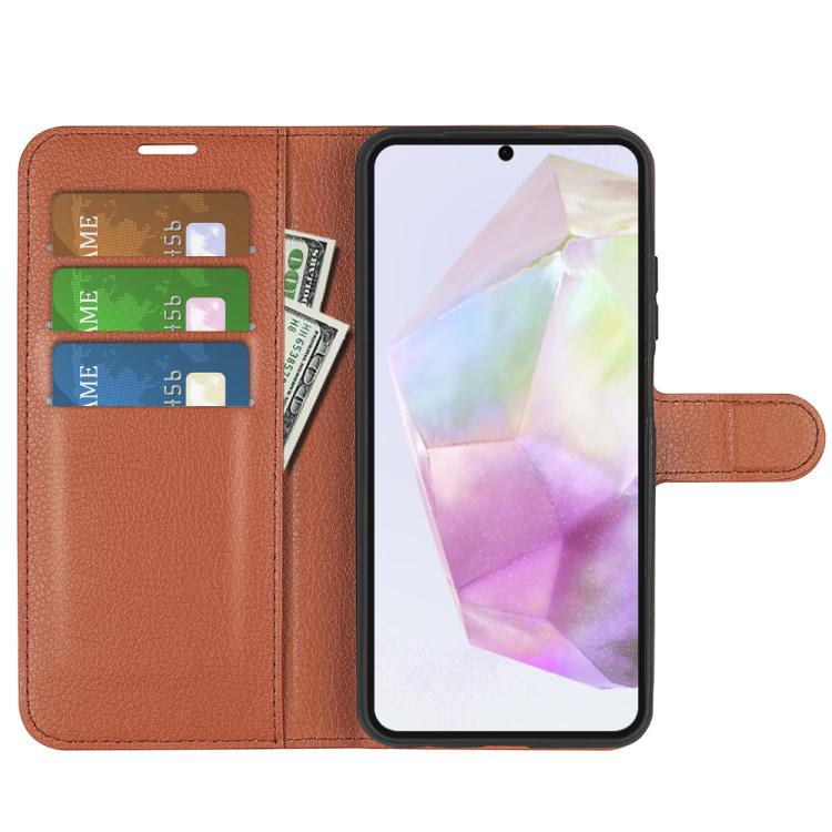 For Samsung Galaxy A36 Litchi Texture Horizontal Flip Leather Phone Case with Holder