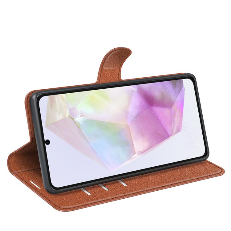 For Samsung Galaxy A36 Litchi Texture Horizontal Flip Leather Phone Case with Holder