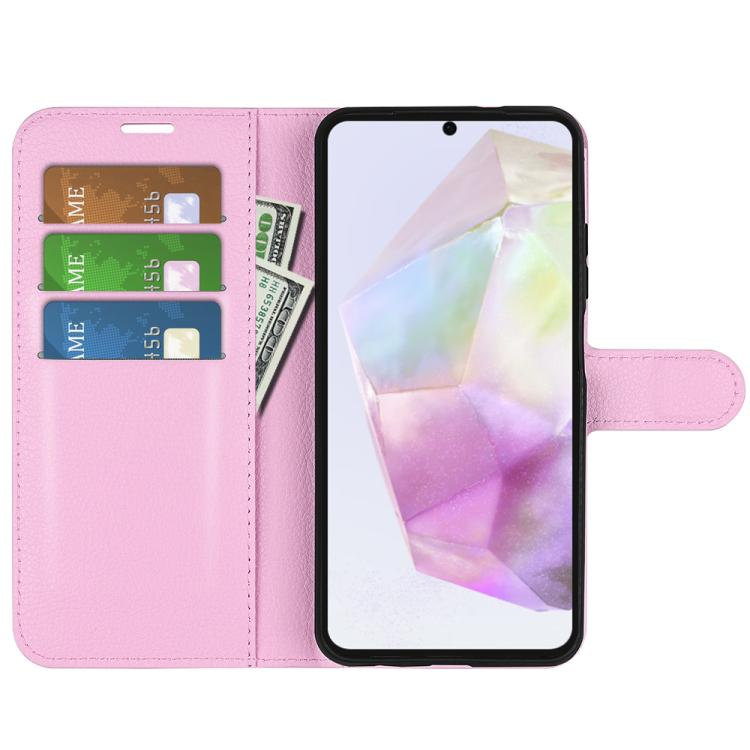 For Samsung Galaxy A36 Litchi Texture Horizontal Flip Leather Phone Case with Holder
