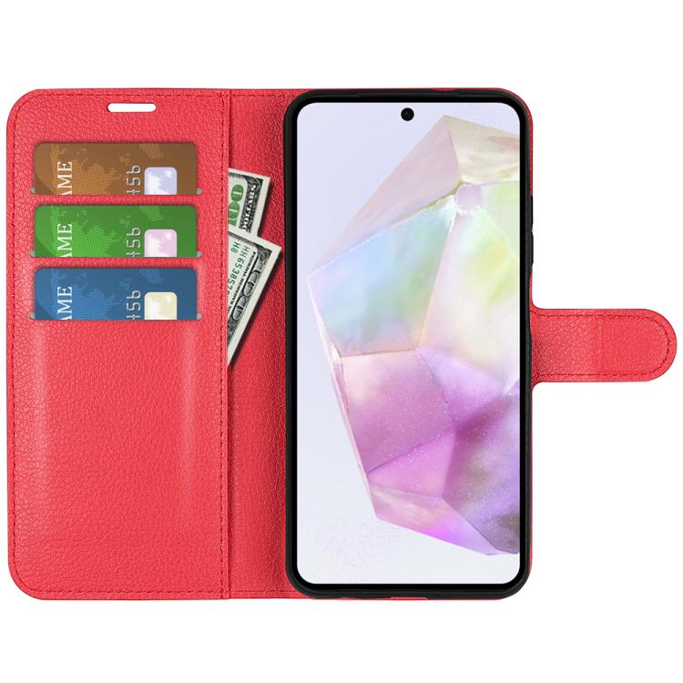 For Samsung Galaxy A36 Litchi Texture Horizontal Flip Leather Phone Case with Holder