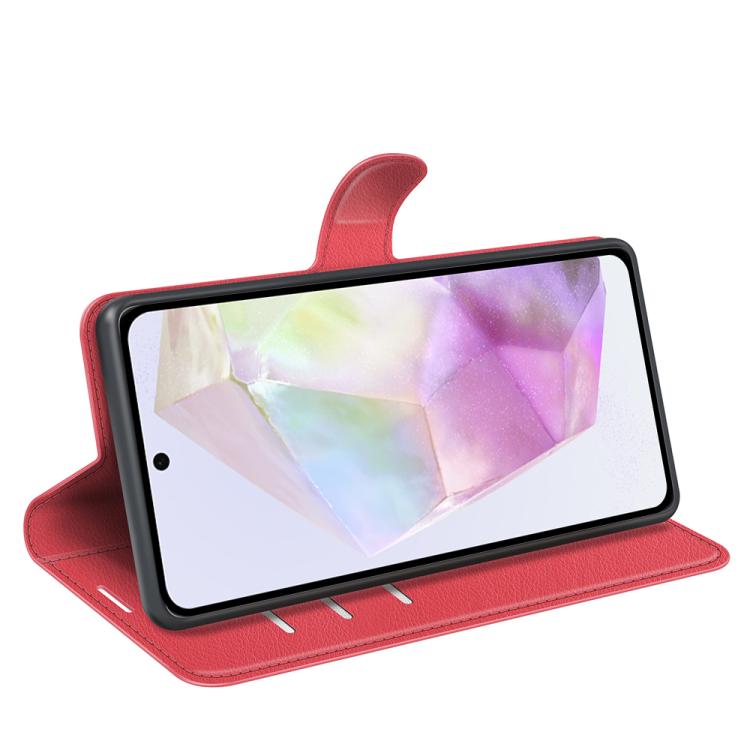 For Samsung Galaxy A36 Litchi Texture Horizontal Flip Leather Phone Case with Holder