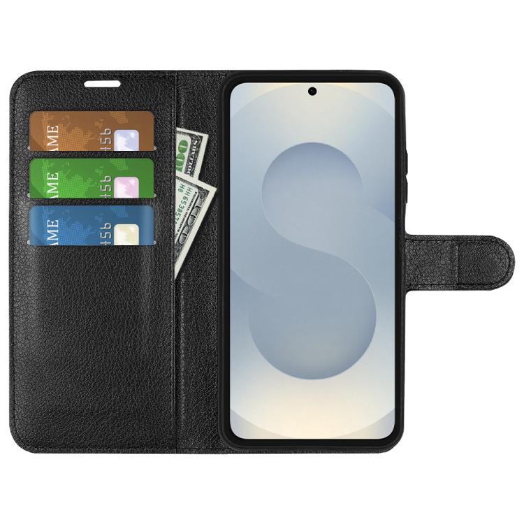 For Samsung Galaxy S25 Edge 5G Litchi Texture Horizontal Flip Leather Phone Case with Holder