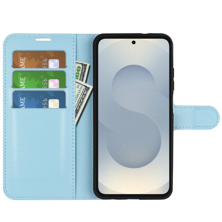For Samsung Galaxy S25 Edge 5G Litchi Texture Horizontal Flip Leather Phone Case with Holder