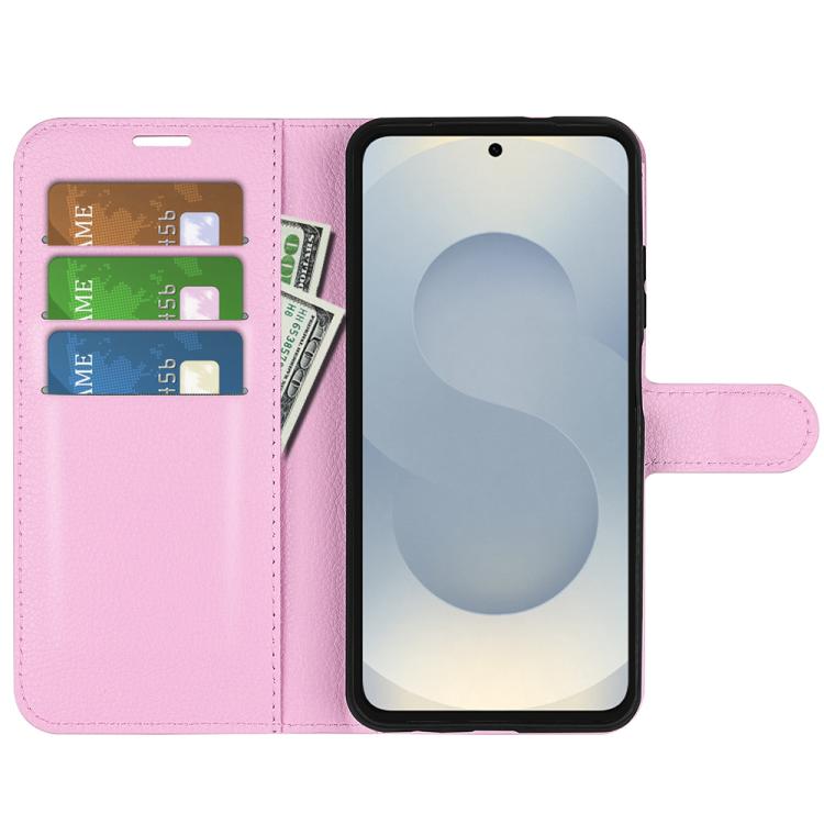 For Samsung Galaxy S25 Edge 5G Litchi Texture Horizontal Flip Leather Phone Case with Holder