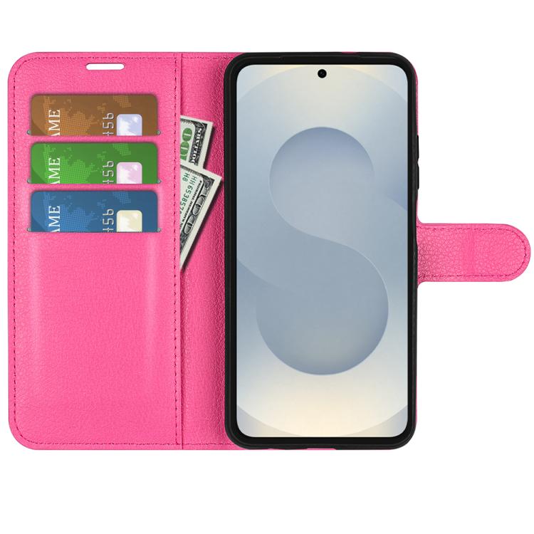For Samsung Galaxy S25 Edge 5G Litchi Texture Horizontal Flip Leather Phone Case with Holder