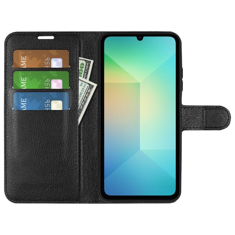 For Samsung Galaxy A06 5G Litchi Texture Horizontal Flip Leather Phone Case with Holder
