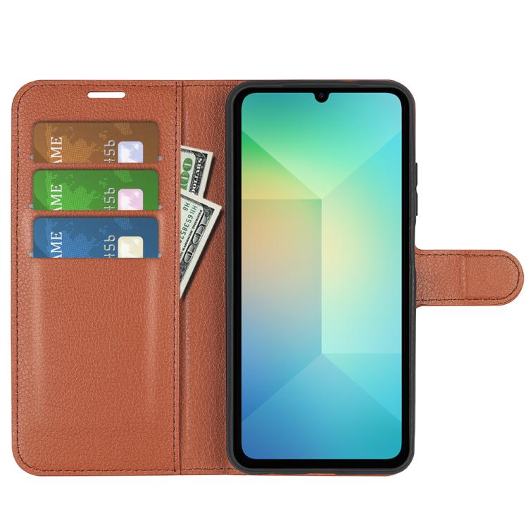 For Samsung Galaxy A06 5G Litchi Texture Horizontal Flip Leather Phone Case with Holder