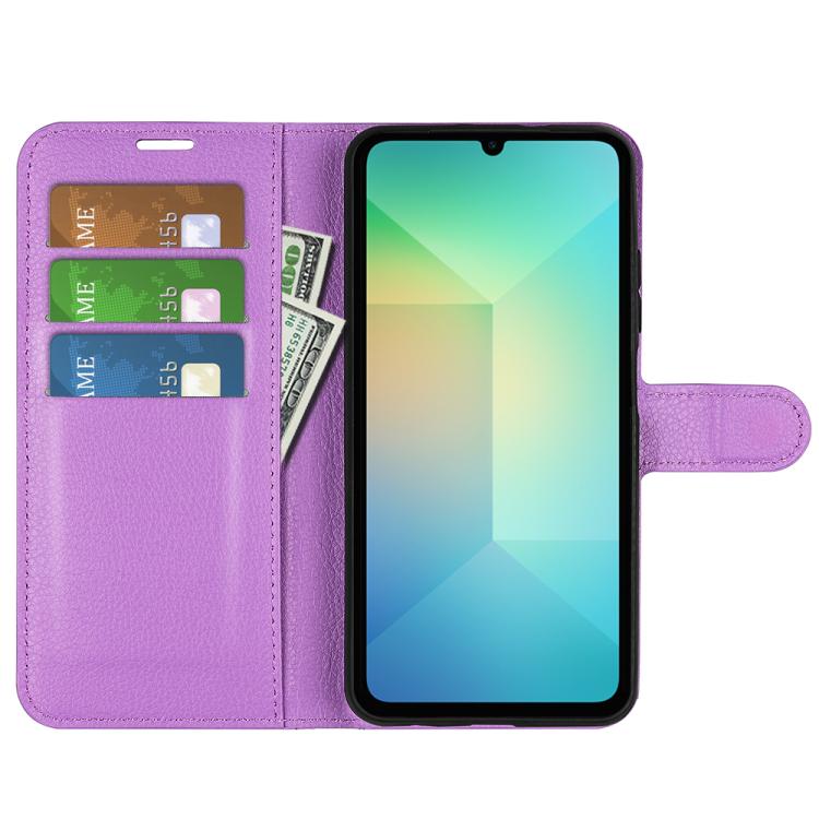 For Samsung Galaxy A06 5G Litchi Texture Horizontal Flip Leather Phone Case with Holder