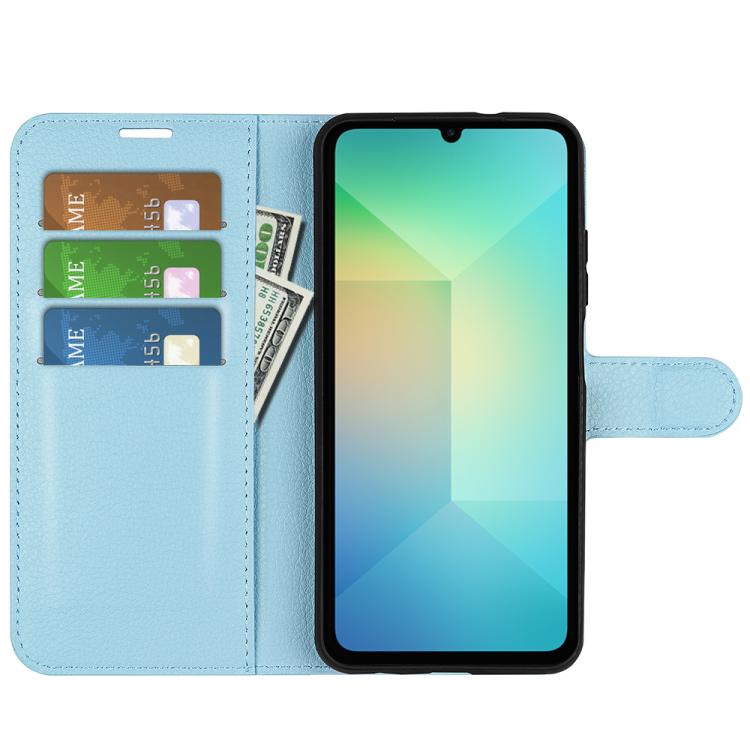 For Samsung Galaxy A06 5G Litchi Texture Horizontal Flip Leather Phone Case with Holder