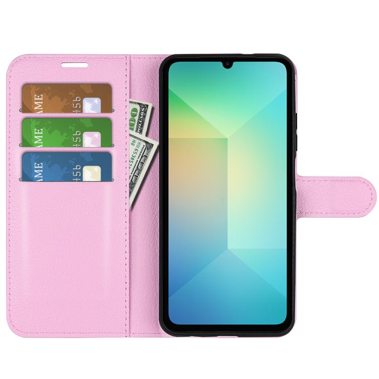 For Samsung Galaxy A06 5G Litchi Texture Horizontal Flip Leather Phone Case with Holder