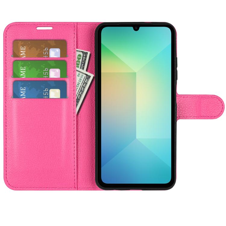 For Samsung Galaxy A06 5G Litchi Texture Horizontal Flip Leather Phone Case with Holder