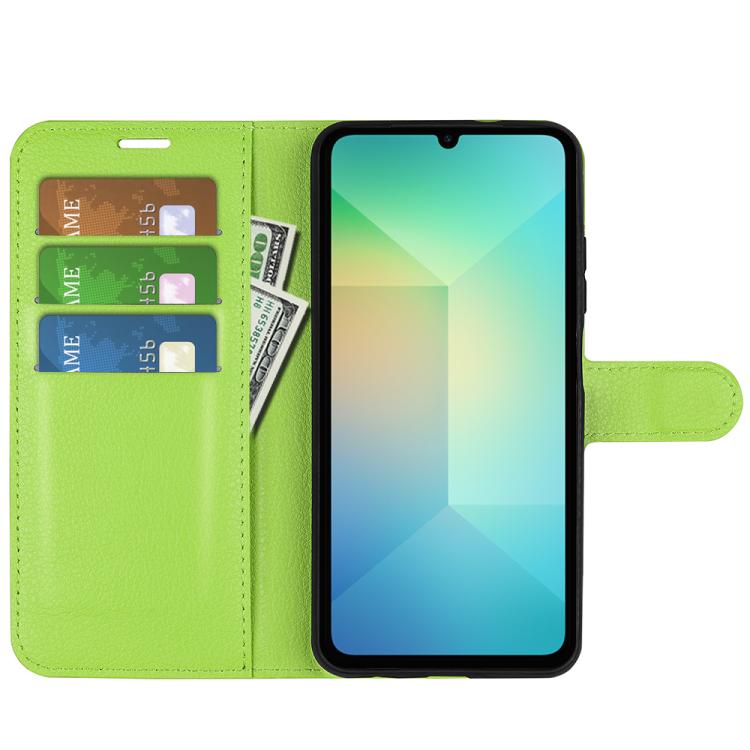 For Samsung Galaxy A06 5G Litchi Texture Horizontal Flip Leather Phone Case with Holder