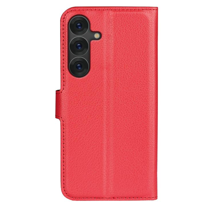 For Samsung Galaxy S25+ 5G Litchi Texture Horizontal Flip Leather Phone Case with Holder