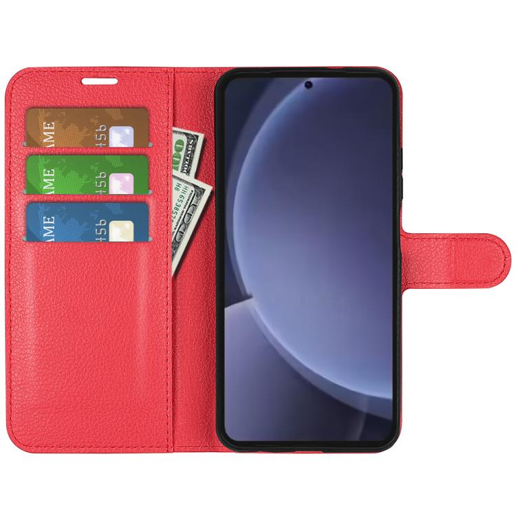 For Samsung Galaxy S25+ 5G Litchi Texture Horizontal Flip Leather Phone Case with Holder