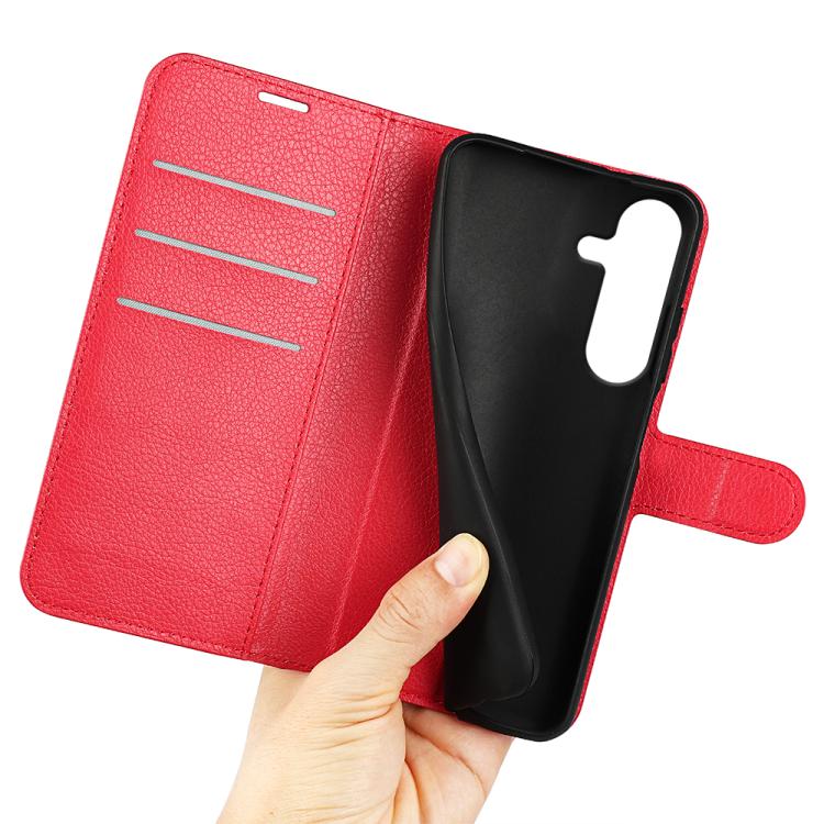For Samsung Galaxy S25+ 5G Litchi Texture Horizontal Flip Leather Phone Case with Holder