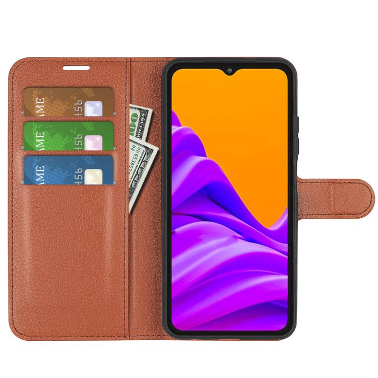 For Samsung Galaxy Xcover 7 Pro Litchi Texture Horizontal Flip Leather Phone Case with Holder