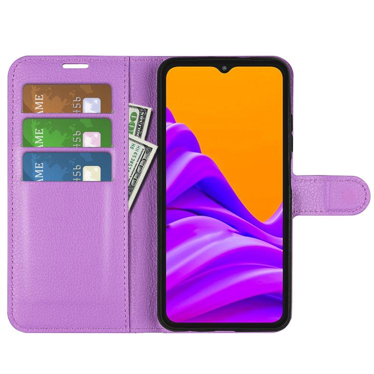 For Samsung Galaxy Xcover 7 Pro Litchi Texture Horizontal Flip Leather Phone Case with Holder