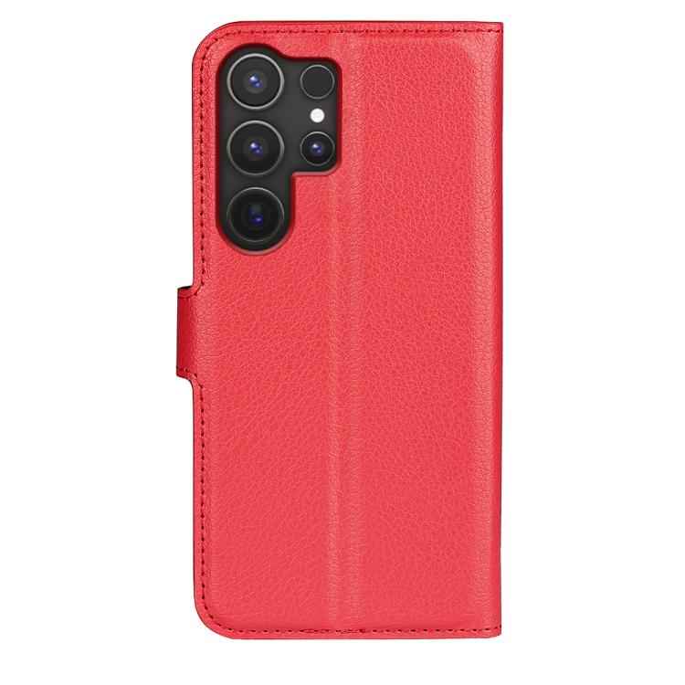 For Samsung Galaxy S25 Ultra 5G Litchi Texture Horizontal Flip Leather Phone Case with Holder