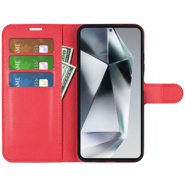 For Samsung Galaxy S25 Ultra 5G Litchi Texture Horizontal Flip Leather Phone Case with Holder