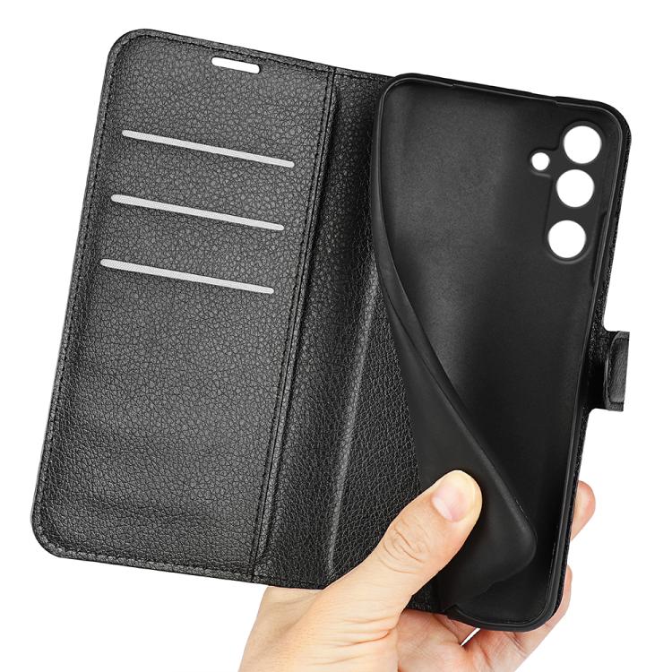 For Samsung Galaxy M16 / F16 Litchi Texture Horizontal Flip Leather Phone Case with Holder