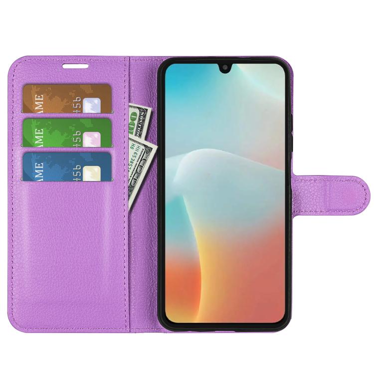 For Samsung Galaxy M16 / F16 Litchi Texture Horizontal Flip Leather Phone Case with Holder